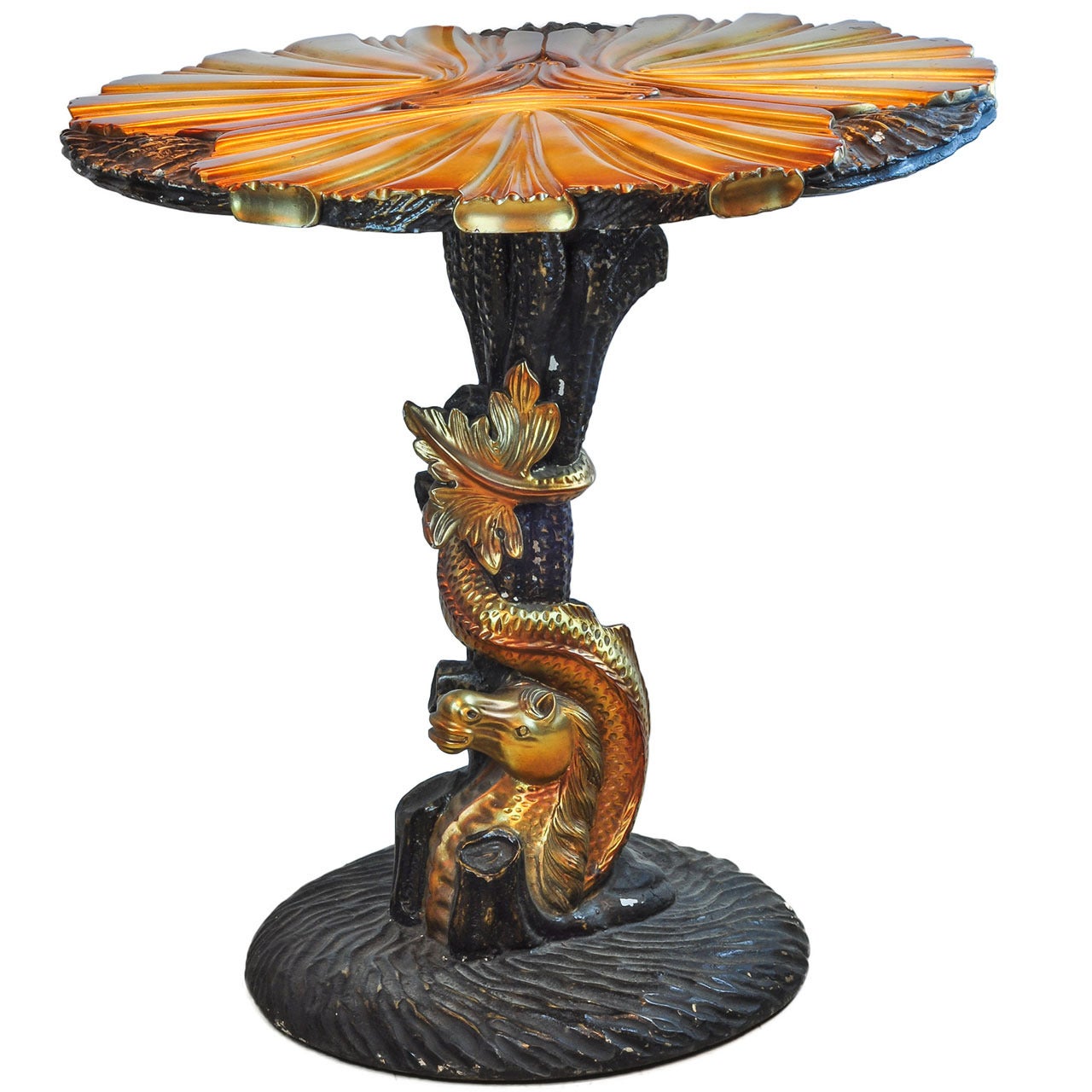 Venetian Grotto Round Silvered Center Table