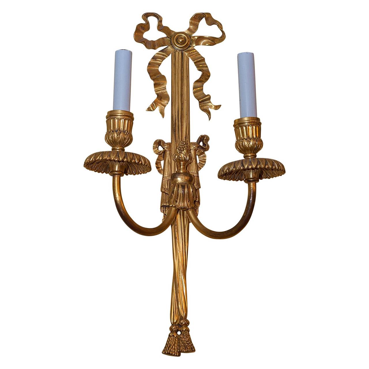 Pair of Gilt Bronze two-arm Wall Light Sconces Attributed to Caldwell & Co.
Stock Number: L216
