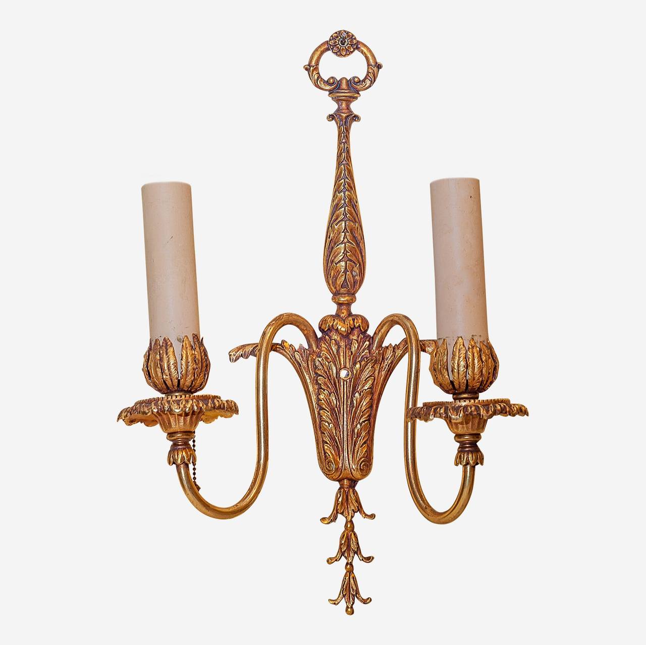 Set of four gilt bronze two-arm wall light sconces
Stock number: L220.
