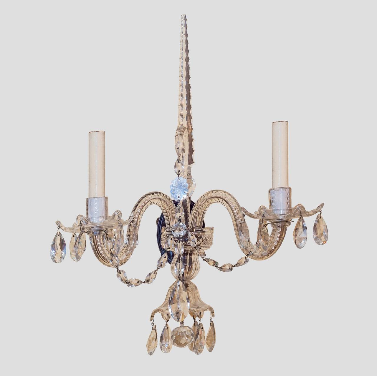 Set of four crystal two-light wall light sconces
Stock number: L268.