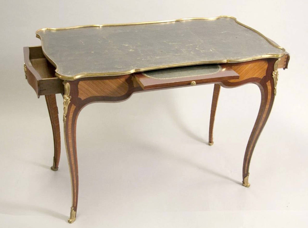 French Important Ormolu-Mounted Louis XV Style Desk Stamped Beurdelay