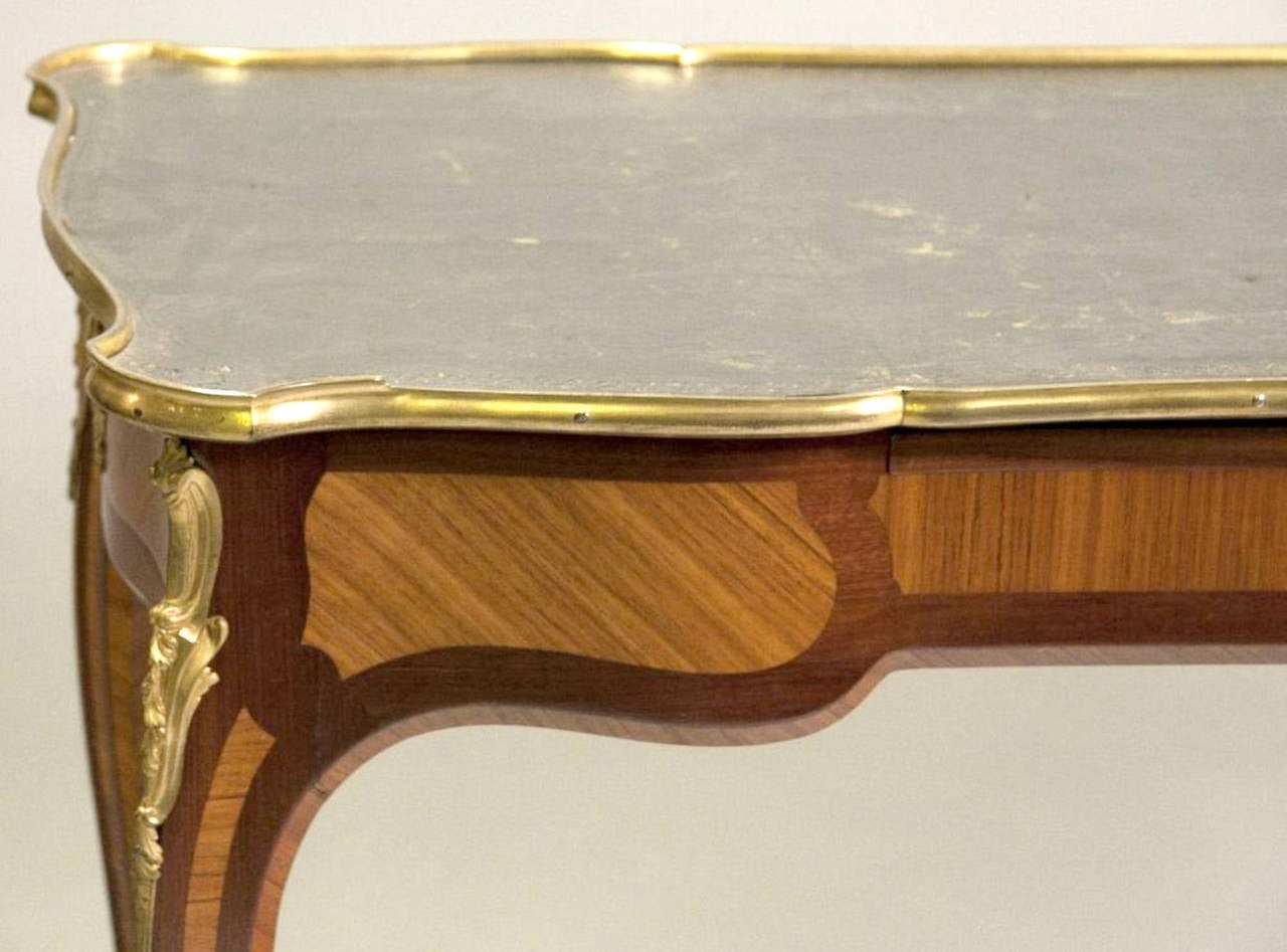Parquetry Important Ormolu-Mounted Louis XV Style Desk Stamped Beurdelay