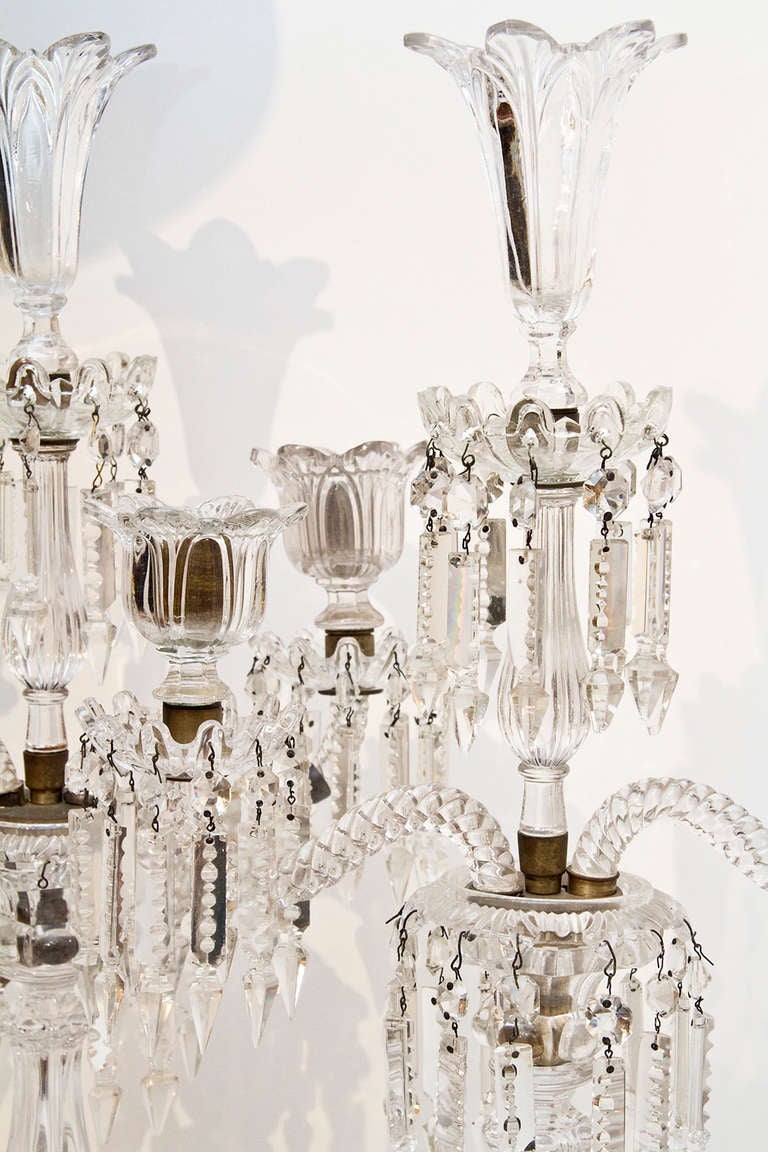 Pair of very fine quality Baccarat crystal two arm candelabras.
Stock Number: L30