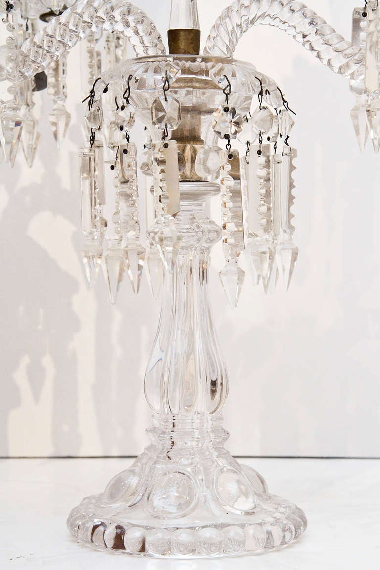 French Pair Of 19 Century Baccarat Crystal Candelabras