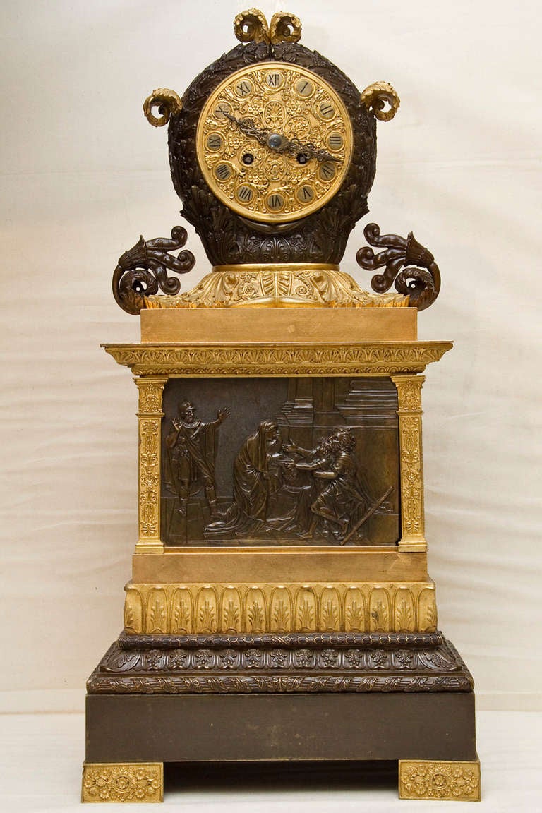 Fine French Empire Style Neoclassical Mantel Clock 1