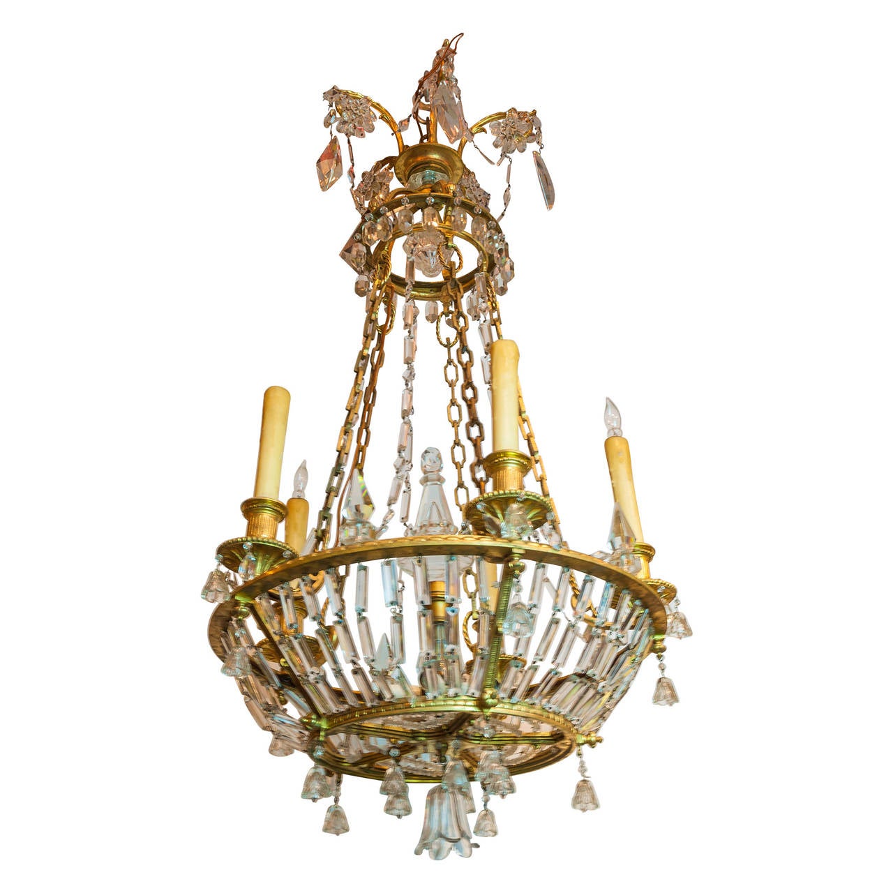 Fantastic Baltic or Russian Crystal and Bronze Ten-Light Chandelier 1