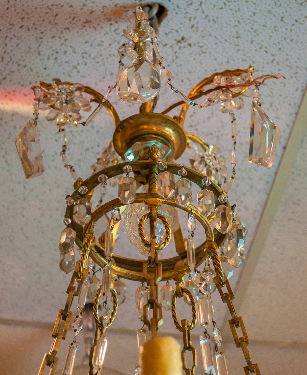 19th Century Fantastic Baltic or Russian Crystal and Bronze Ten-Light Chandelier