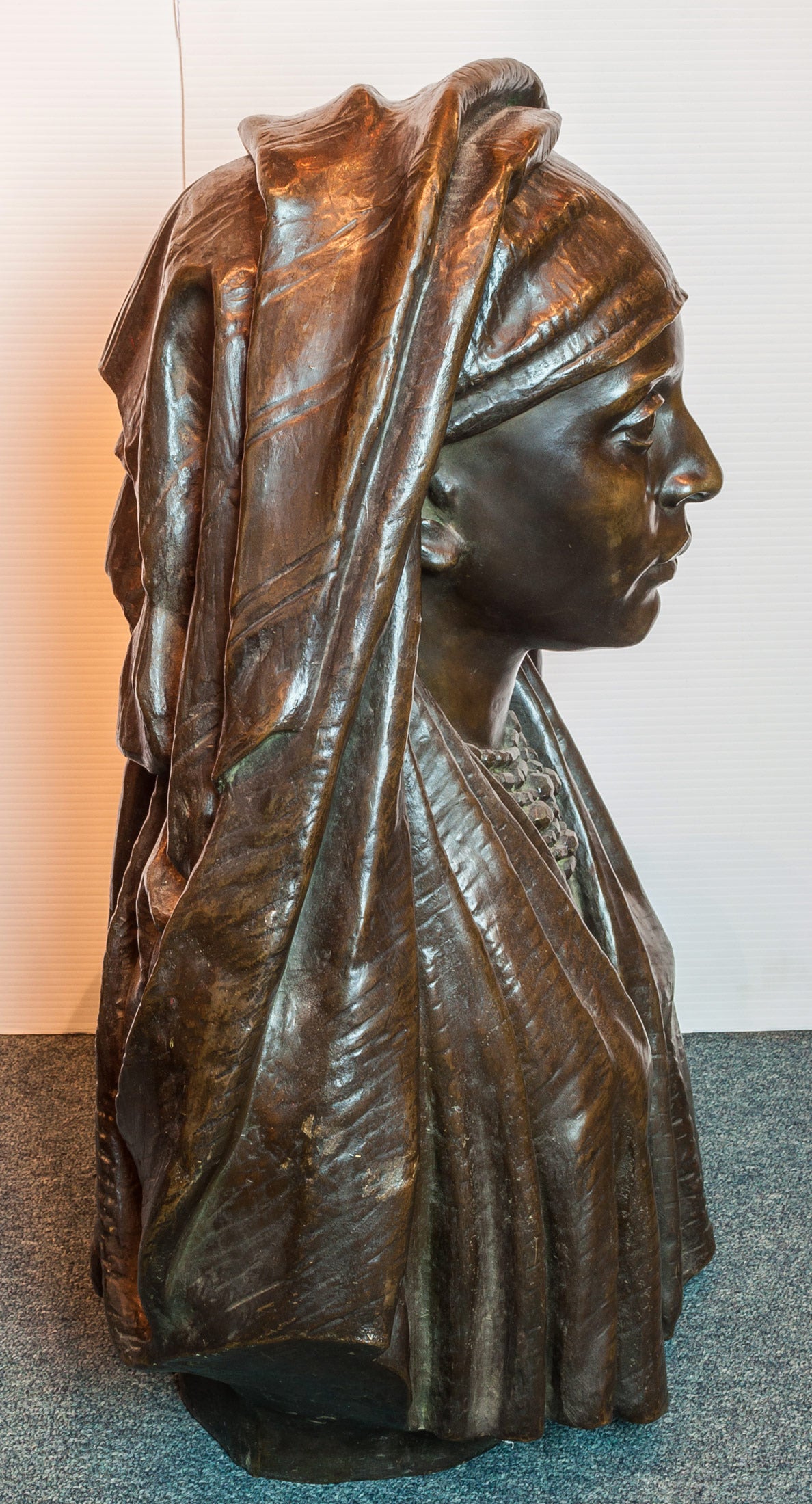 French Patinated Bronze Bust of a Gypsy Girl