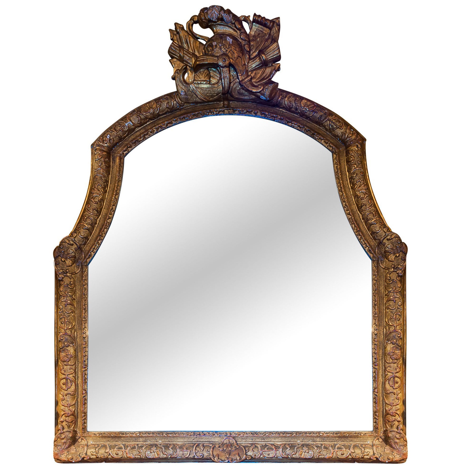 Fine Giltwood and Gesso Mantel Mirror For Sale