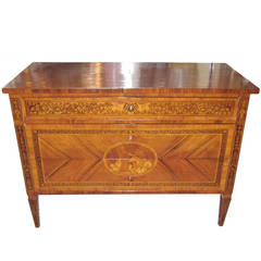 Italian Inlaid Marquetry and Parquetry Neoclassical Commode