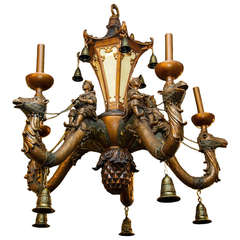 Wood and Composition Venetian Style Chandelier