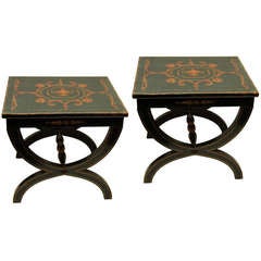 Pair Of Neoclassical Style Painted  Benches