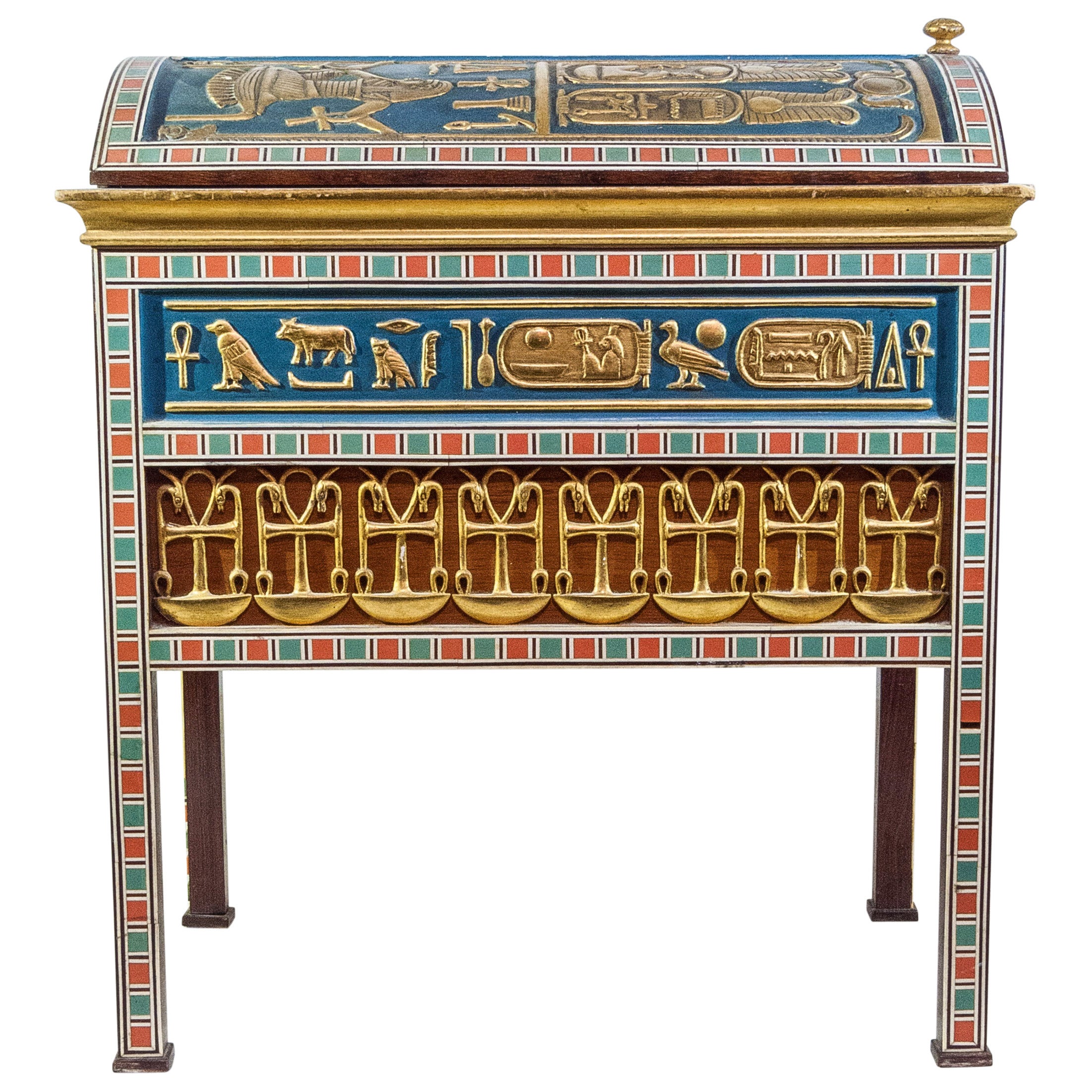 Egyptian Revival Footed Jewelry Box Humidor