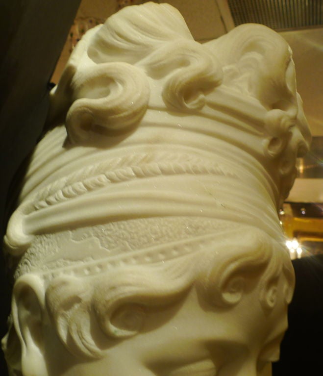 Very Fine Quality Carved Marble Bust In Good Condition In New York, NY