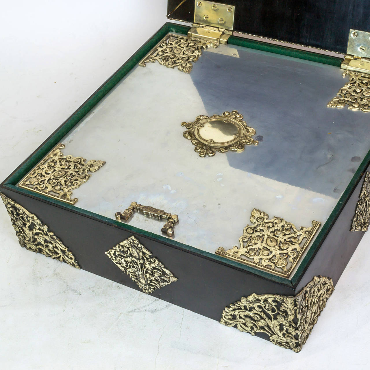 A Fine Silvered Metal and Velvet Humidor Box Attributed to Caldwell & Co.
Stock Number: DA78