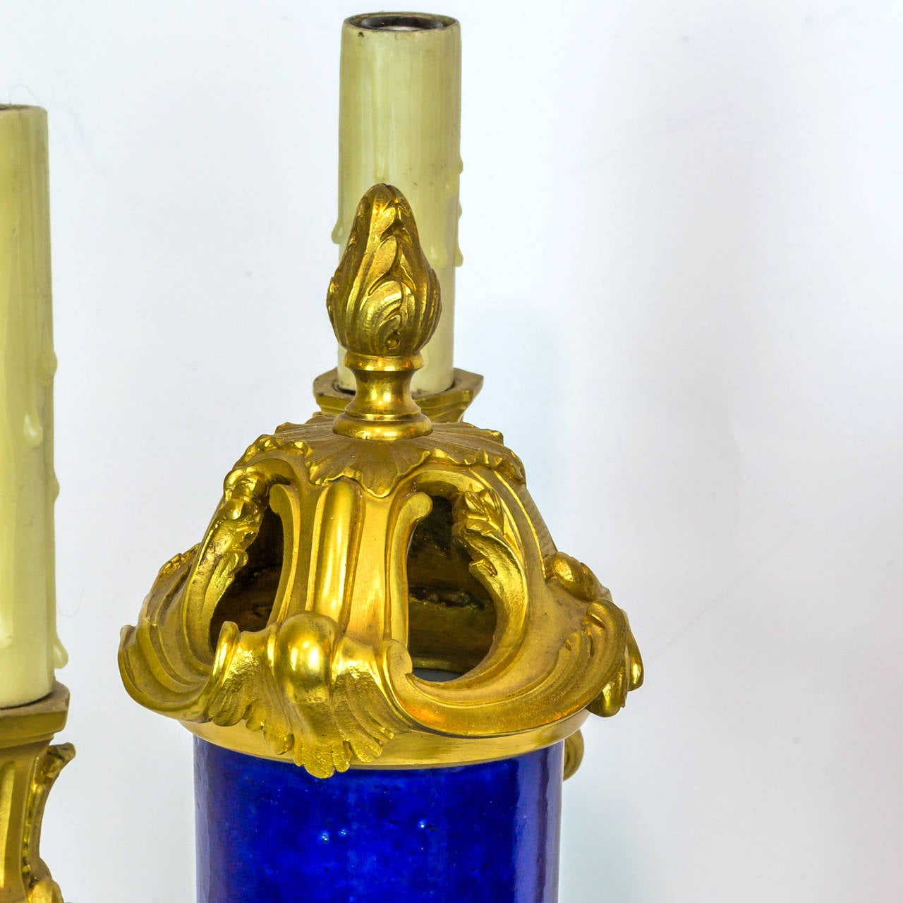 A Fine Blue Porcelain and Bronze Louis XV Style Four-Light Candelabra Centerpiece
Stock Number: LC15