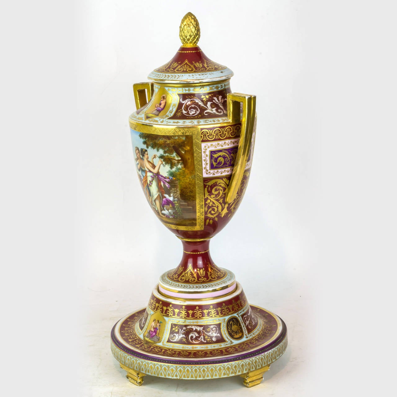 A Royal Vienna Neoclassical Painted Covered Porcelain Vase on Stand
Stock Number: DA83