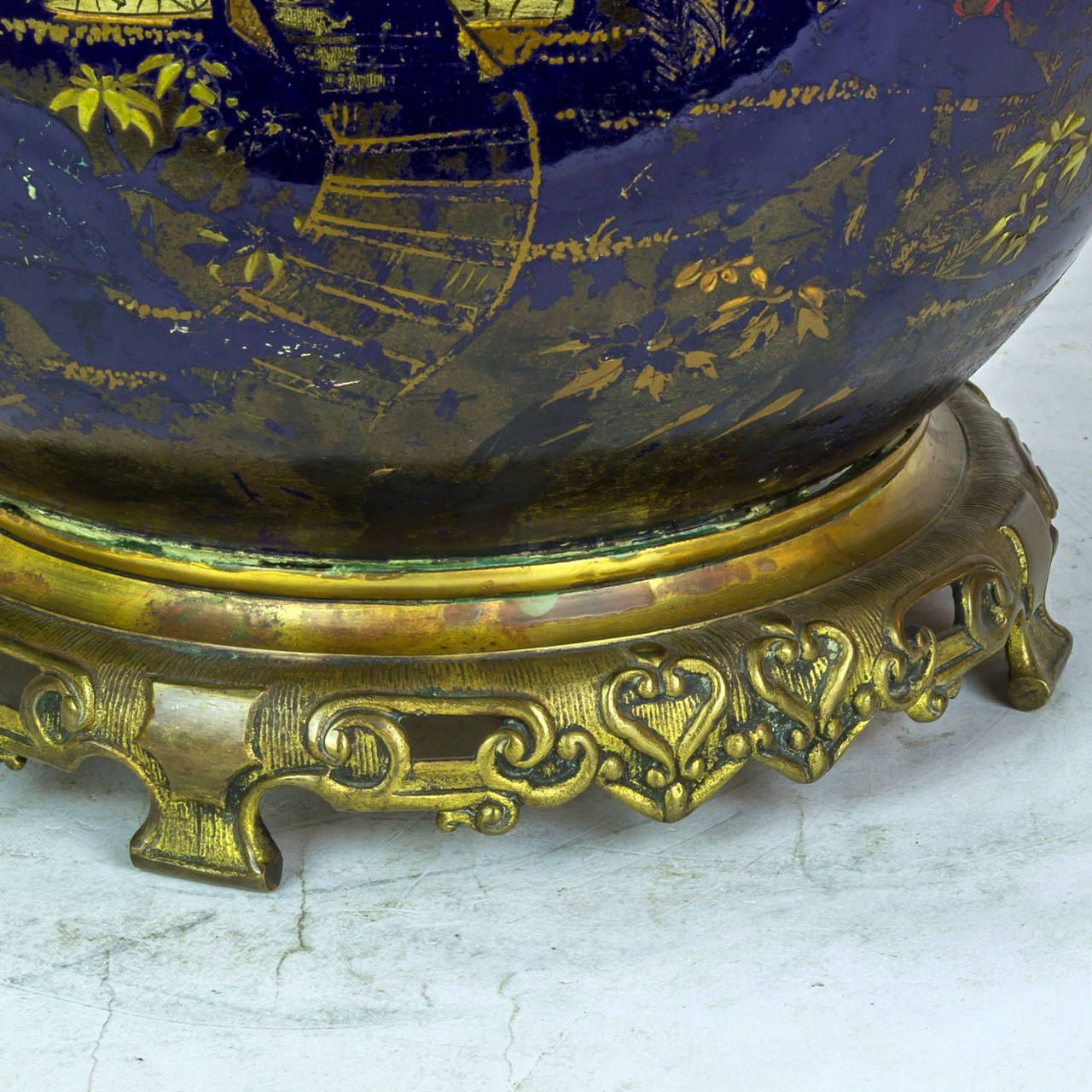 An Oriental Porcelain Covered Jar with French Bronze Mounted Dragon Handles
Stock Number: DA89