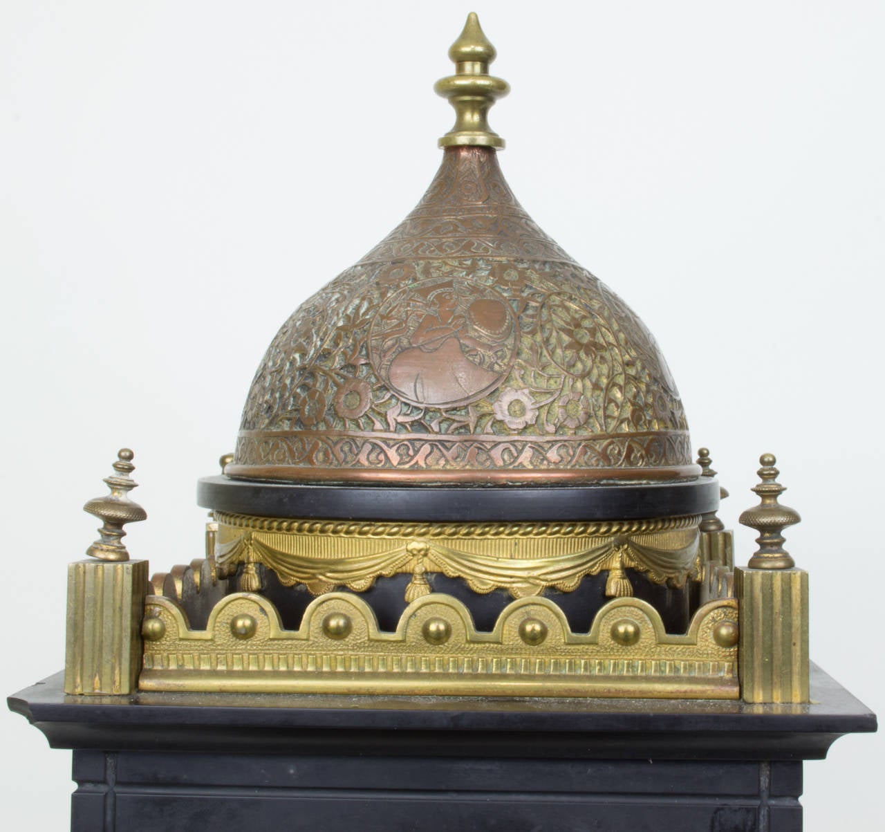 A Tiffany Bronze and Marble Square Form Mantle Clock Made for The Orientalist Market in Shape of A Musk
Stock Number: CC38