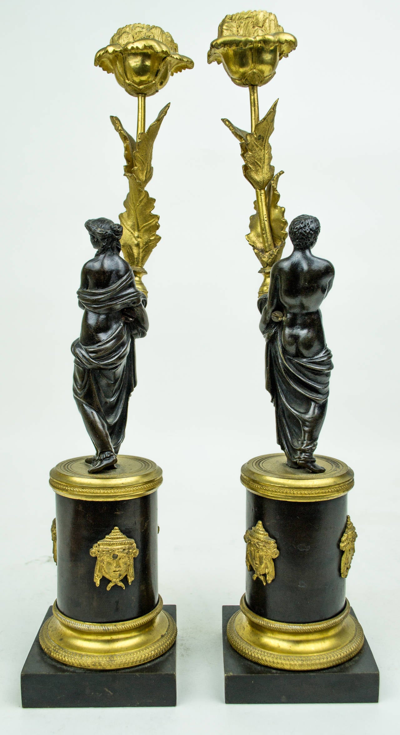 Pair of French Gilt and Patinated Bronze Figural Candlesticks
Stock Number: DA94
