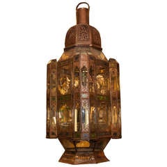 A large Moorish colored glass chandelier lantern