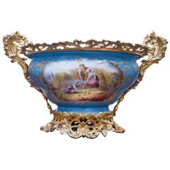 Sevres style bronze mounted centerpeice