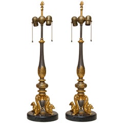 Antique Pair of Renaissance Revival Caldwell Style Table Lamps