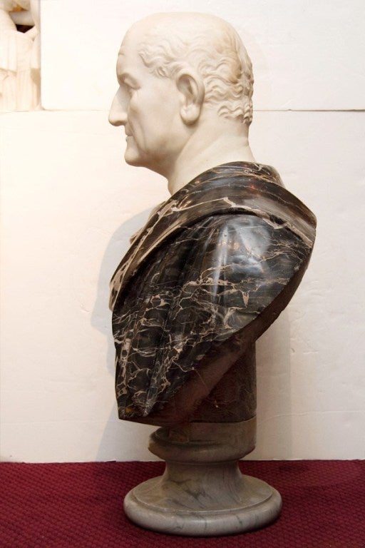 Life-Size Marble Bust of a Roman Emperor In Good Condition In New York, NY