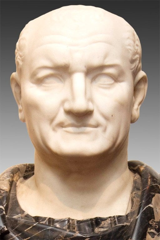 20th Century Life-Size Marble Bust of a Roman Emperor