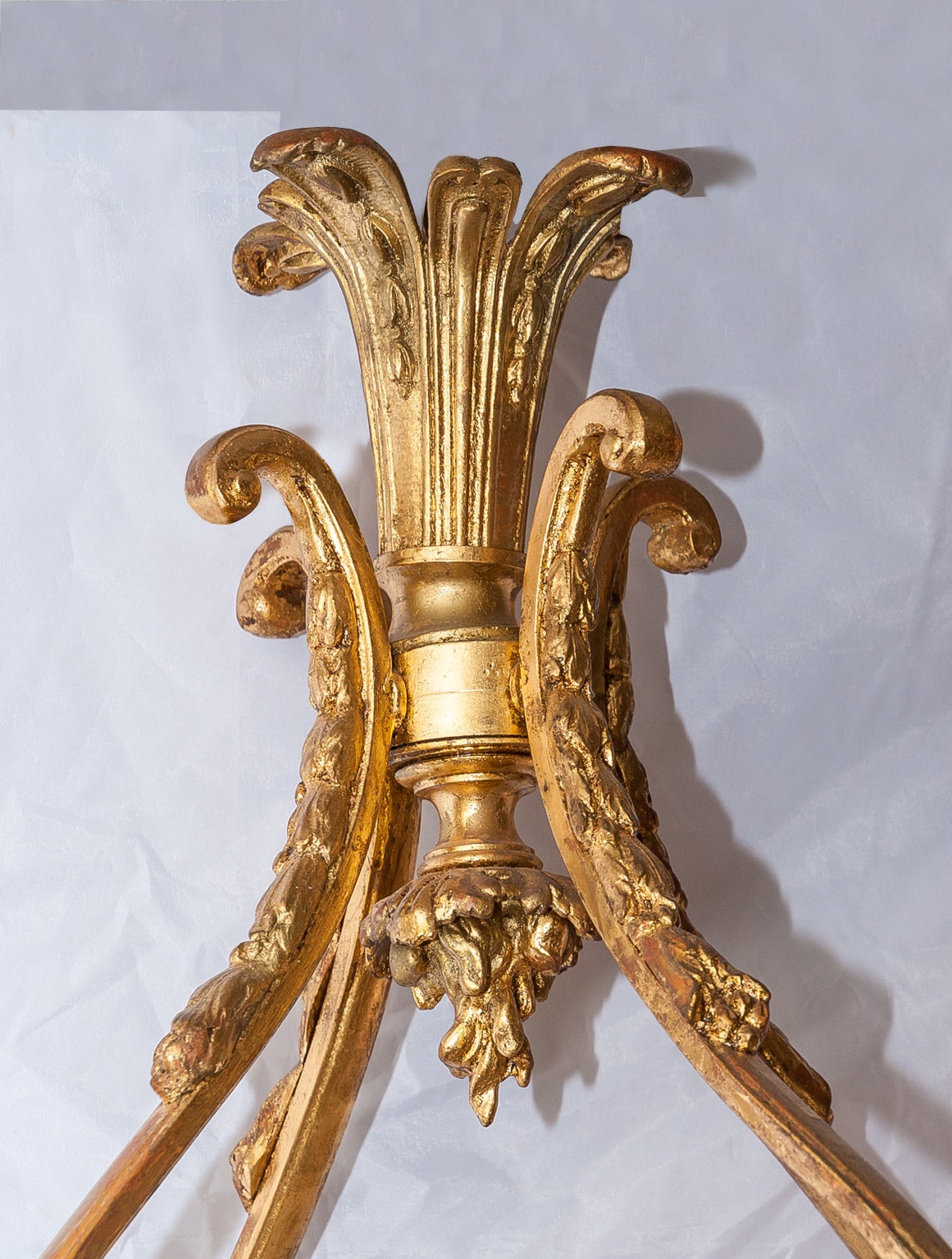 A French patinated and gilt bronze eight-light figural cherub chandelier. Stock number: L193.