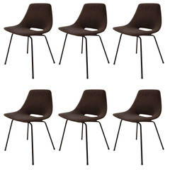 Set of Six Tonneau Chairs by Pierre Guariche