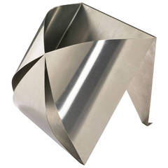 Stainless Steel Magazine Rack by Maria Pergay, 1970