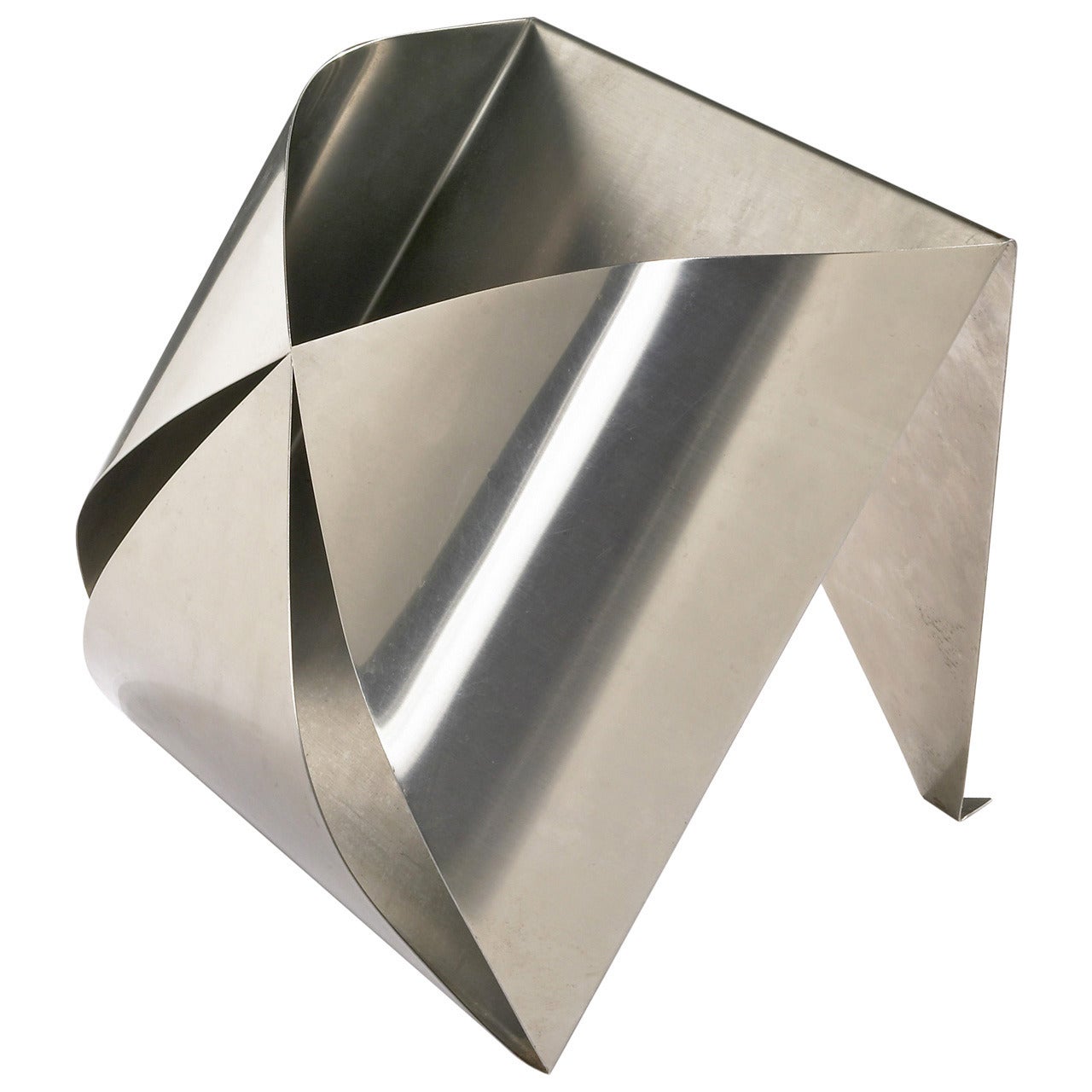 Stainless Steel Magazine Rack by Maria Pergay, 1970