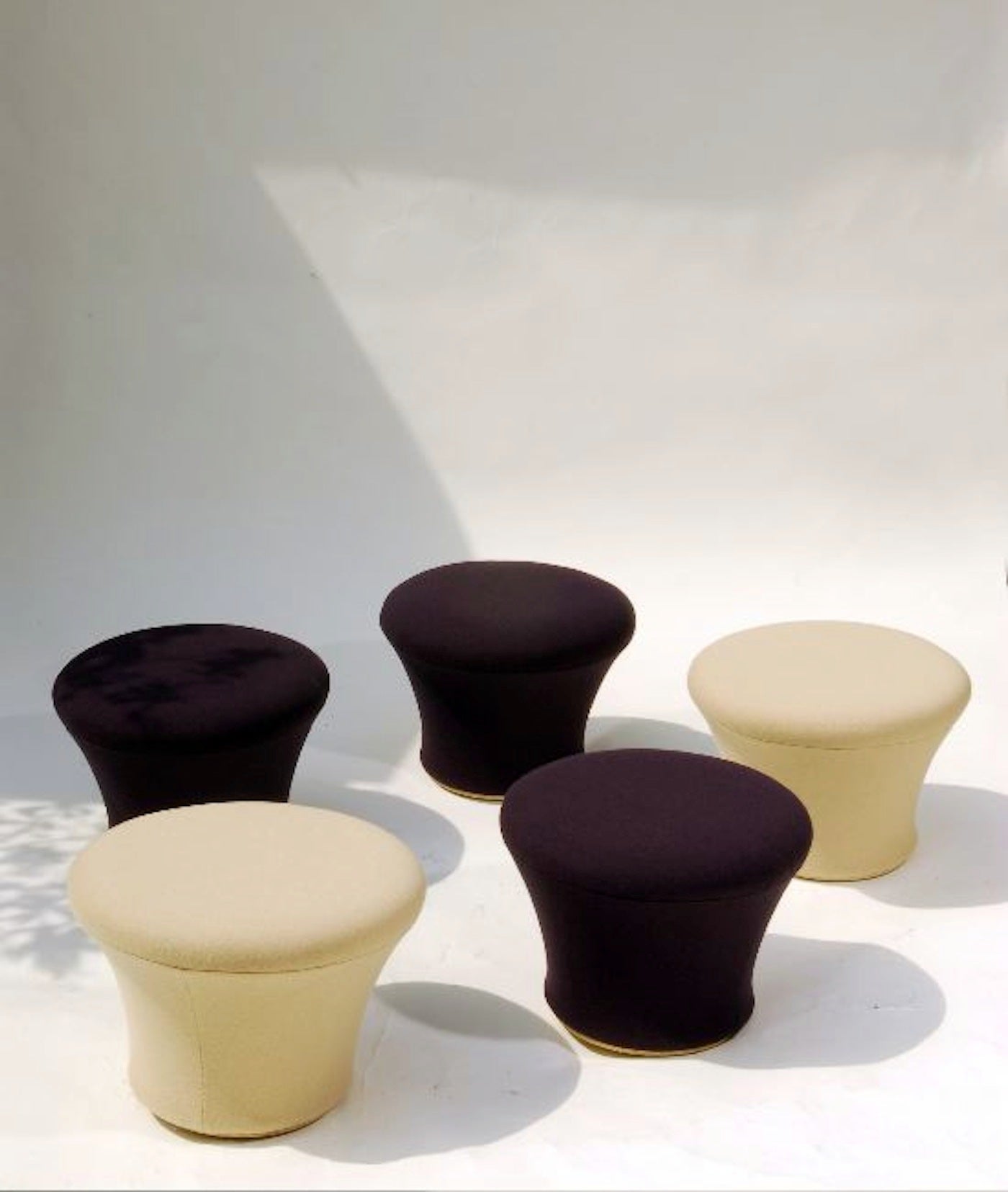 Pair of 1960s Yellow Mushroom Stools by Pierre Paulin For Sale