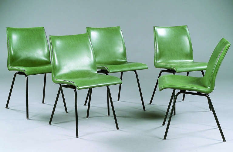 Set of 4 Vinyl Chairs, 1960s, by René Jean Caillette