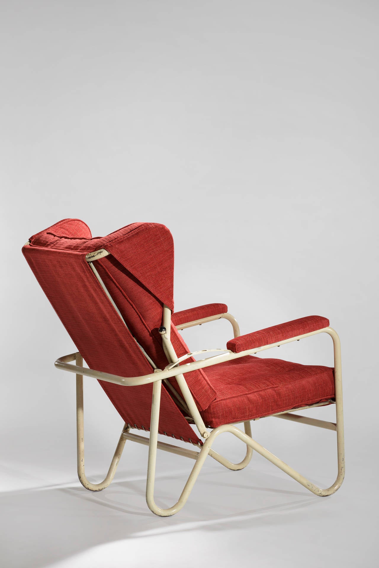 Prefacto chair by Pierre Guariche, designed in 1951 for Airborne with painted tubular metal frame and upholstery.

About the designer: Pierre Guariche (1926-1995) attended the ENSAD (E´cole Nationale Supe´rieure des Arts De´coratifs de Paris)