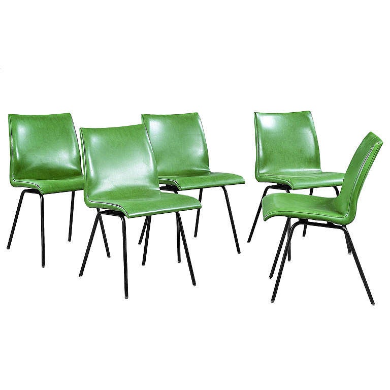 Set of 4 Vinyl Chairs, 1960s, by René Jean Caillette at 1stdibs