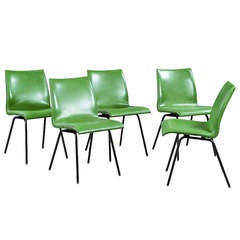 Set of 4 Vinyl Chairs, 1960s, by René Jean Caillette