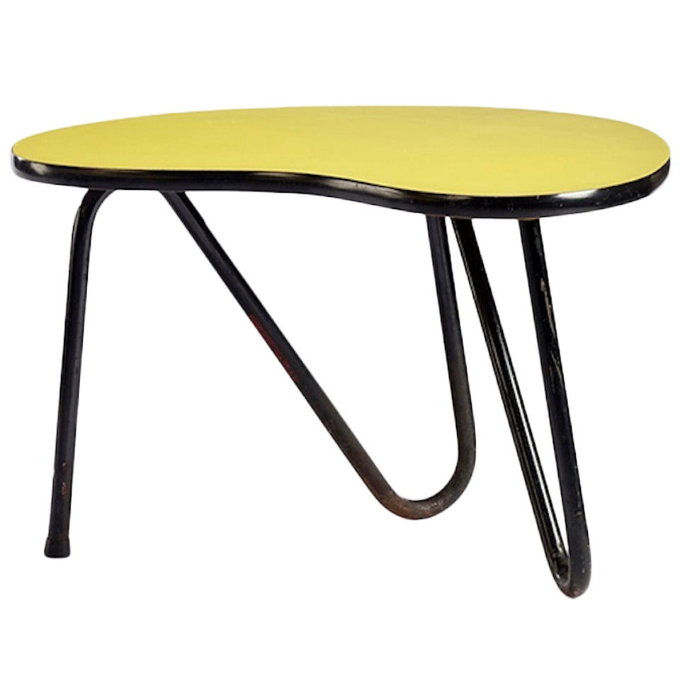 1950s Yellow Prefacto Table by Pierre Guariche For Sale