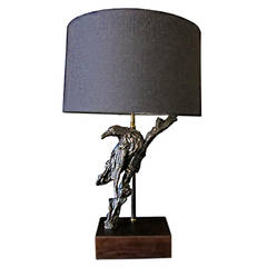 Bronze Raven Table Lamp