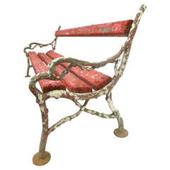 French Faux-Bois Outdoor Bench 1