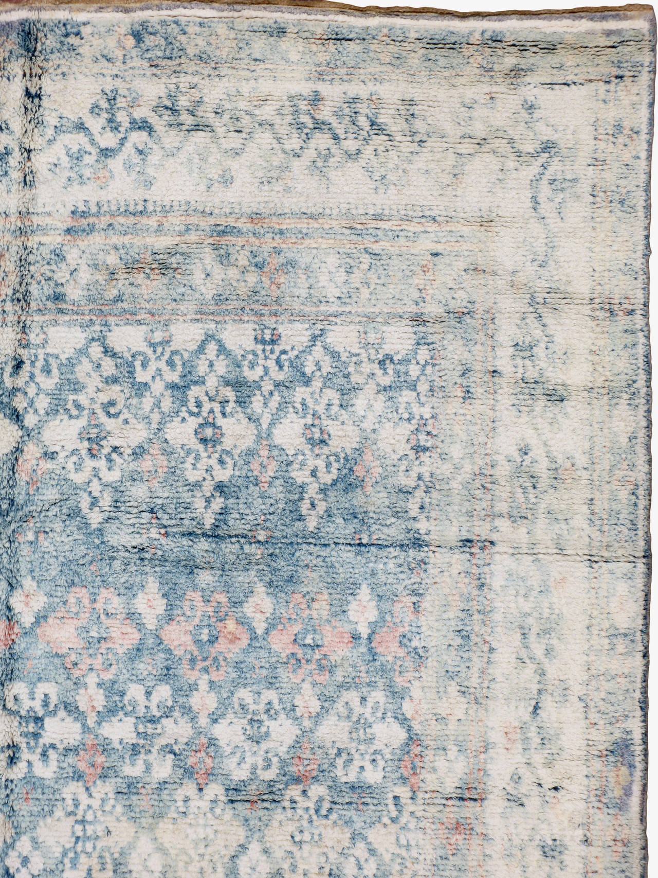 Hand-Knotted Antique Indian Cotton Agra Rug