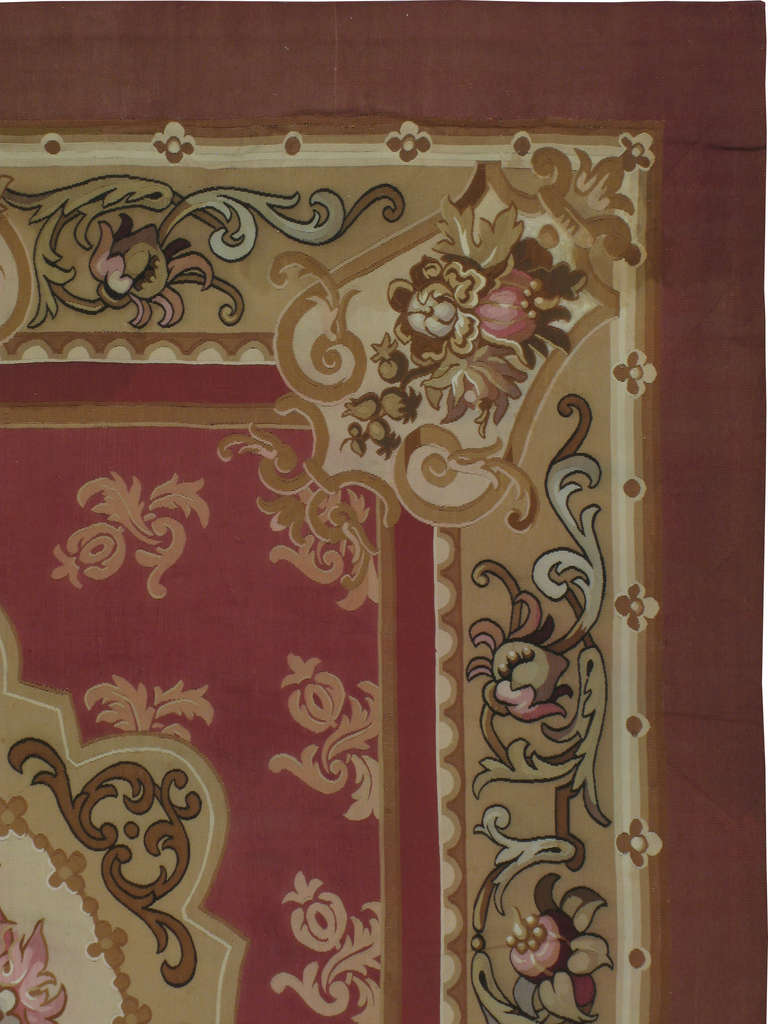 Antique French Aubusson Rug In Good Condition In New York, NY