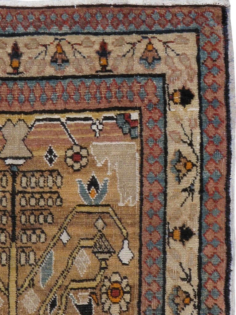 Since the 17th century, Iran started exporting artisan carpets around the world, especially to Europe.  Artists used one of the three versions of vertical looms later referred to as a Tabriz Loom.  Artists created elaborate rugs, geometrical shapes,