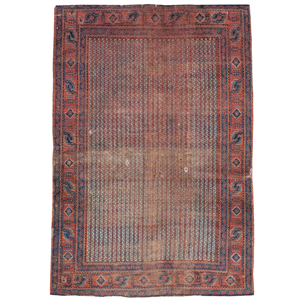 Antique Distressed Persian Afshar Rug