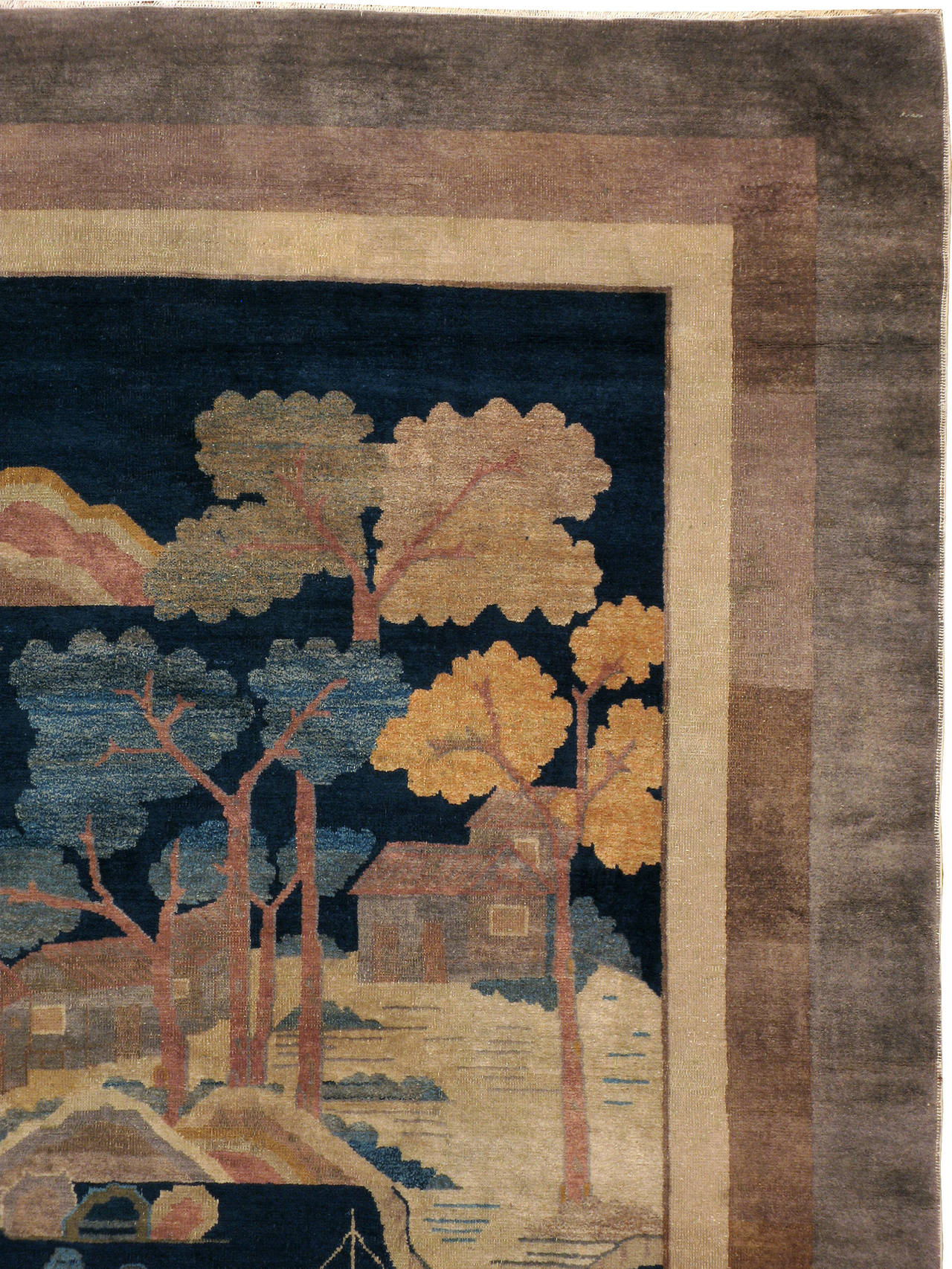 Chinoiserie Antique Chinese Peking Rug For Sale