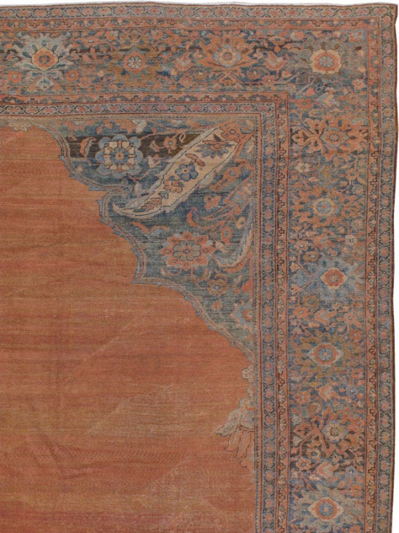 Sultanabad Tapis persan antique Mahal en vente