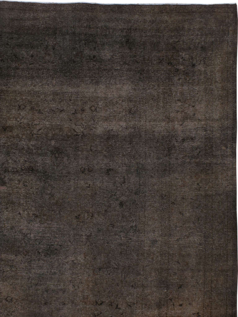 20th Century Antique Persian Mashad Over-Dyed Rug For Sale
