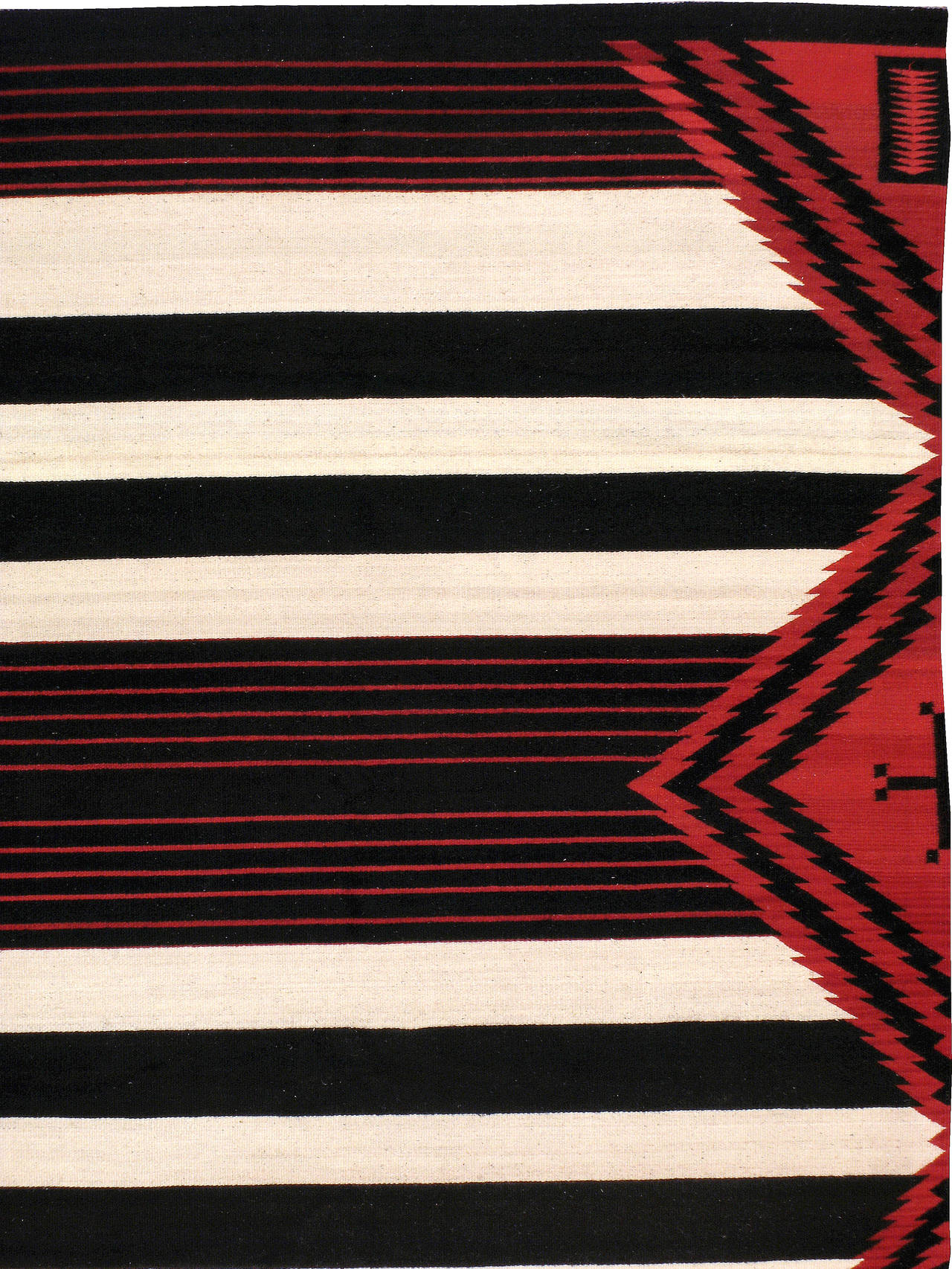 Hand-Woven Vintage American Navajo Flatweave Rug