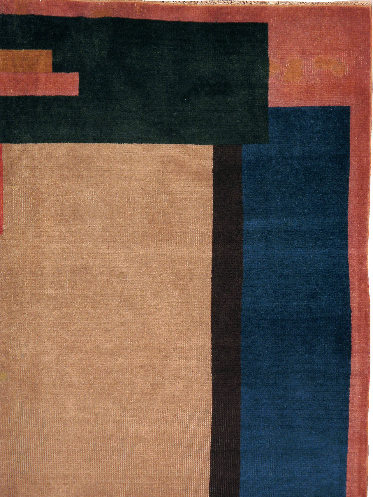 A vintage European Art Deco carpet in alluring minimalism.